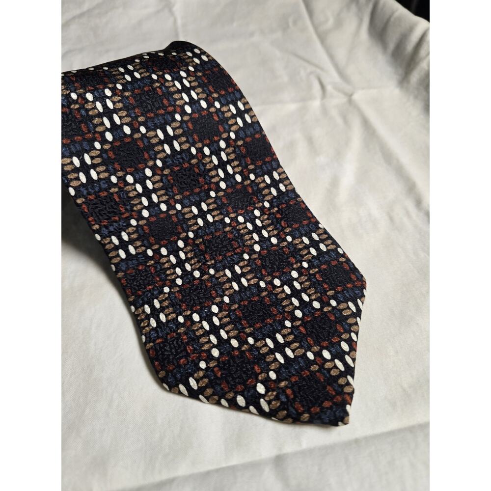 Jhane Barnes Tie Men's‎ Geometric 100% Silk Necktie Handmade In Japan 58x4"